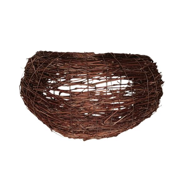 Woven Grapevine Twig Wall Basket Rustic Primitive Farmhouse Brown 10” X 10" - Picture 4 of 11